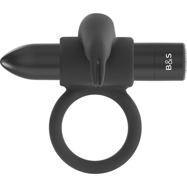 Black & Silver Burton — Vibrating Cock Ring, Black — Cock Rings — view 2