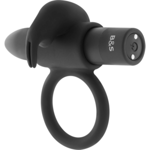 Black & Silver Burton — Vibrating Cock Ring, Black — Cock Rings