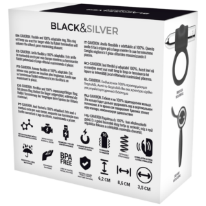 Black & Silver Cameron — Vibrating Cock Ring, Silver — Cock Rings — view 4