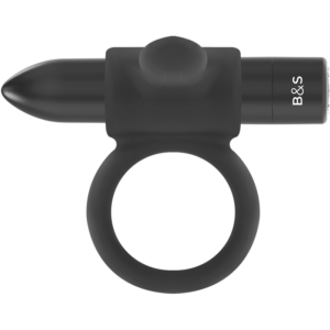 Black & Silver Cameron — Vibrating Cock Ring, Black — Cock Rings — view 3
