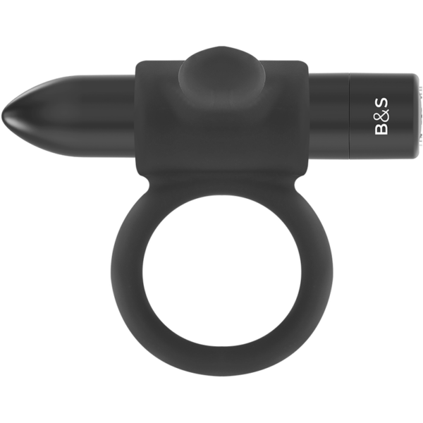 Black & Silver Cameron — Vibrating Cock Ring, Black — Cock Rings — view 3