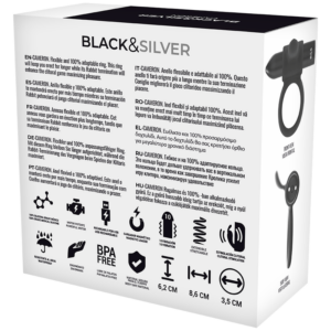 Black & Silver Cameron — Vibrating Cock Ring, Black — Cock Rings — view 2