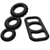 Addicted Toys 4-Piece — Cock Ring Set, Black — Classic Cock Rings