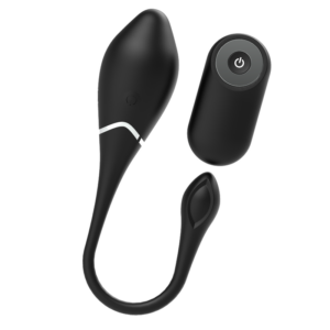 Black & Silver Jenell — Vibrating Egg, Remote Control — Clitoral Stimulators