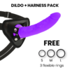 Delta Club — Strap-On, Silicone, 20 cm, Purple — Non-Vibrating Harnesses