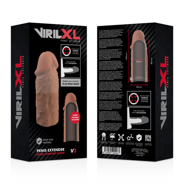 VirilXL Liquid Silicone V3 — Penis Extension Sleeve, Brown — Penis Accessories — view 7