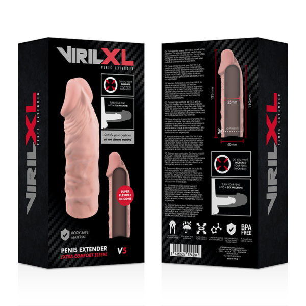 VirilXL Liquid Silicone V5 — Penis Extension Sleeve, Natural — Penis Accessories — view 7