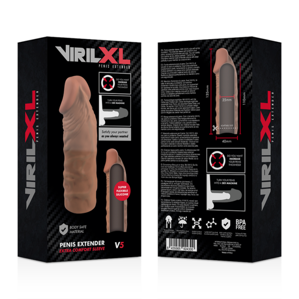 VirilXL Liquid Silicone V5 — Penis Extension Sleeve, Brown — Penis Accessories — view 6