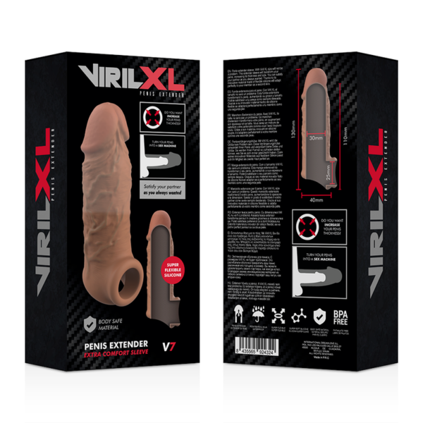 VirilXL Liquid Silicone V7 — Penis Extension Sleeve, Brown — Penis Accessories — view 2
