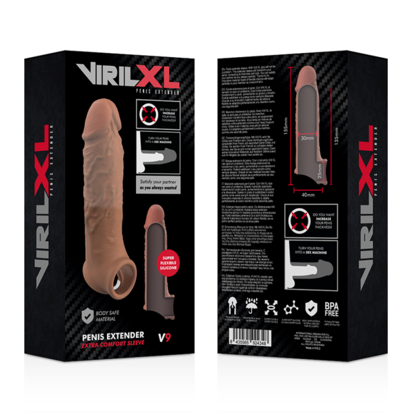 VirilXL Liquid Silicone V9 — Penis Extension Sleeve, Brown — Penis Accessories — view 5