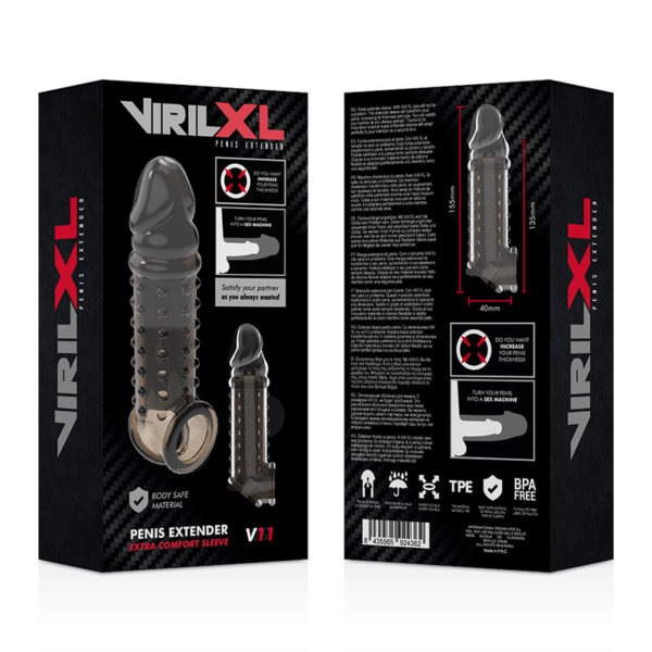 VirilXL V11 — Penis Extension Sleeve, Black — Penis Accessories — view 9