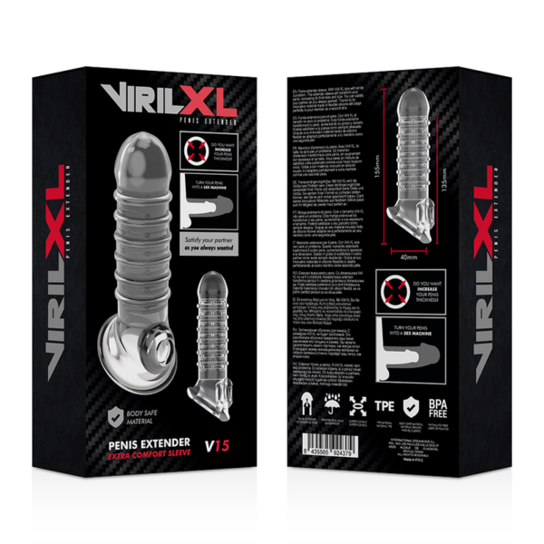 VirilXL V15 — Penis Extension Sleeve, Transparent — Penis Accessories — view 5