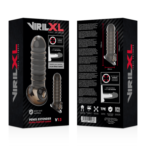 VirilXL V15 — Penis Extension Sleeve, Black — Penis Accessories — view 9