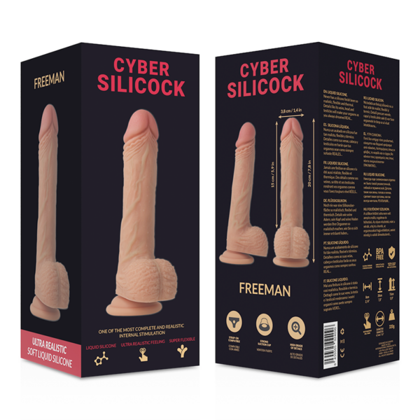 Cyber Silicock Freeman — Strap-On, Silicone, 20 cm — Non-Vibrating Harnesses — view 5