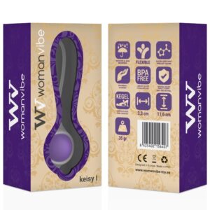 Womanvibe Keisy I — Kegel Balls, Silicone, Purple — Ben Wa Balls — view 2