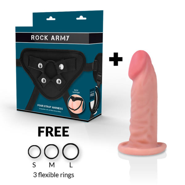 Rockarmy Tiger — Strap-On Dildo, Dual Density, 14 cm — Non-Vibrating Harnesses — view 10