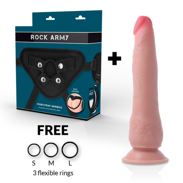 Rockarmy Crusader — Strap-On Dildo, Dual Density, 21.5 cm — Non-Vibrating Harnesses — view 2