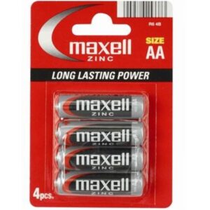Maxell Saline AA R6 — Batteries, 4 Pack — Batteries & Spare Parts