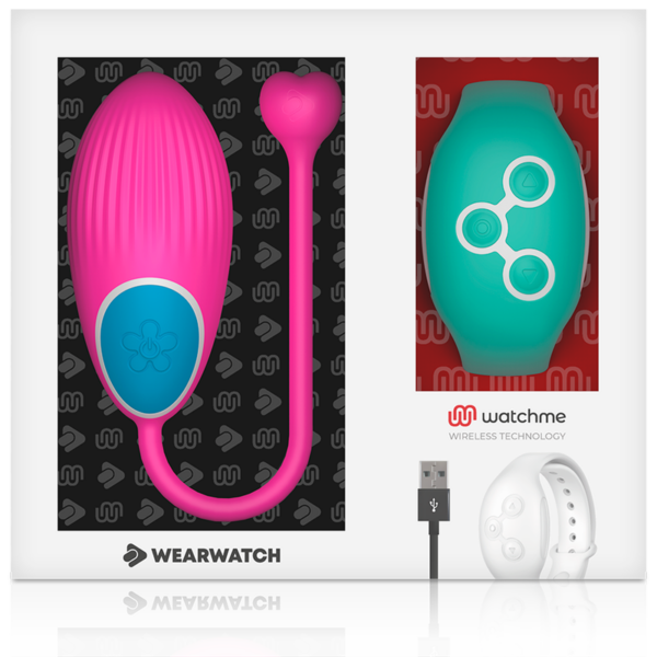 Wearwatch Watchme — Vibrating Egg, Fuchsia with Teal Watch — Clitoral Stimulators — view 4
