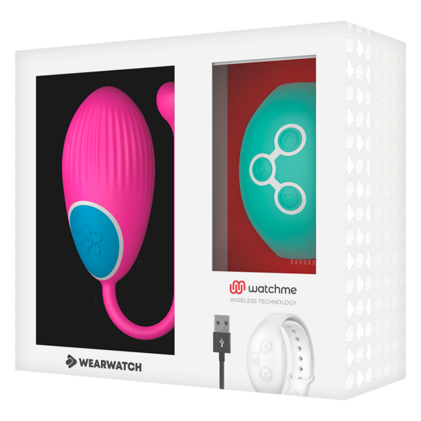 Wearwatch Watchme — Vibrating Egg, Fuchsia with Teal Watch — Clitoral Stimulators — view 3