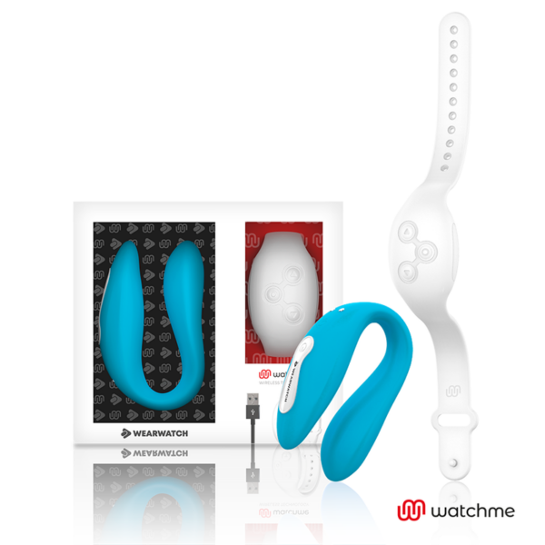 Wearwatch Dual — Couples Vibrator, Blue with White Watch — Clitoral Stimulators
