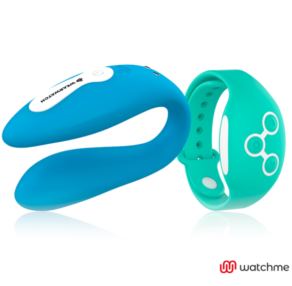 Wearwatch Dual — Couples Vibrator, Blue with Teal Watch — Clitoral Stimulators — view 7