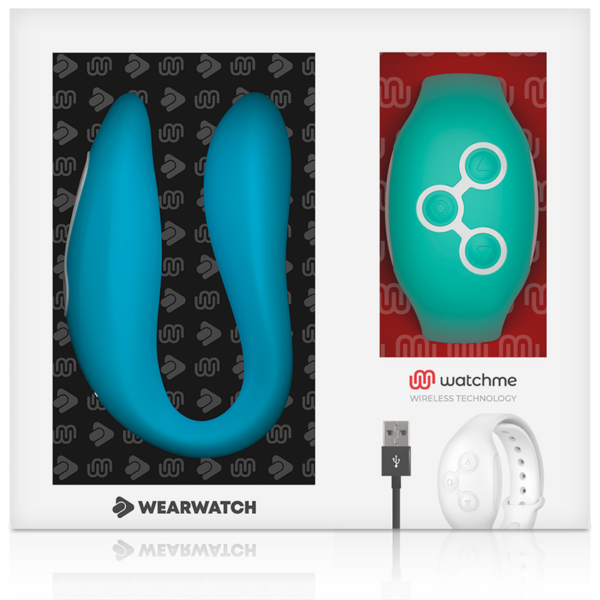 Wearwatch Dual — Couples Vibrator, Blue with Teal Watch — Clitoral Stimulators — view 3