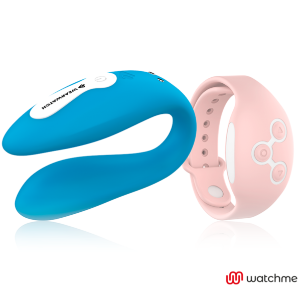 Wearwatch Dual — Couples Vibrator, Blue with Pink Watch — Clitoral Stimulators — view 5