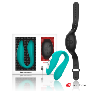 Wearwatch Dual — Couples Vibrator, Teal with Black Watch — Clitoral Stimulators