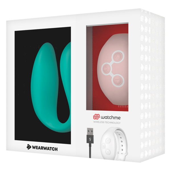 Wearwatch Dual — Couples Vibrator, Teal with Pink Watch — Clitoral Stimulators — view 6