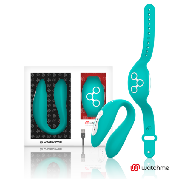 Wearwatch Dual — Couples Vibrator, Teal with Matching Watch — Clitoral Stimulators