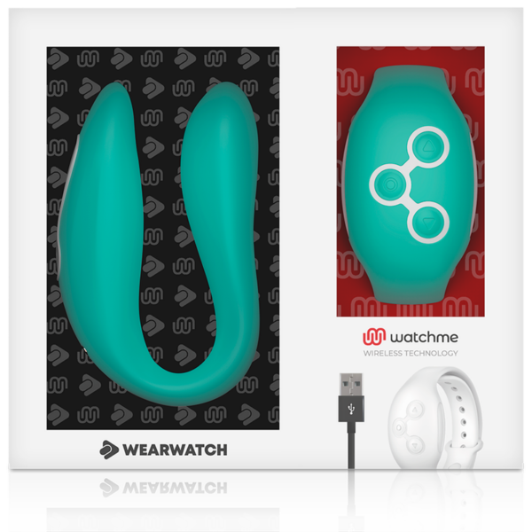 Wearwatch Dual — Couples Vibrator, Teal with Matching Watch — Clitoral Stimulators — view 7
