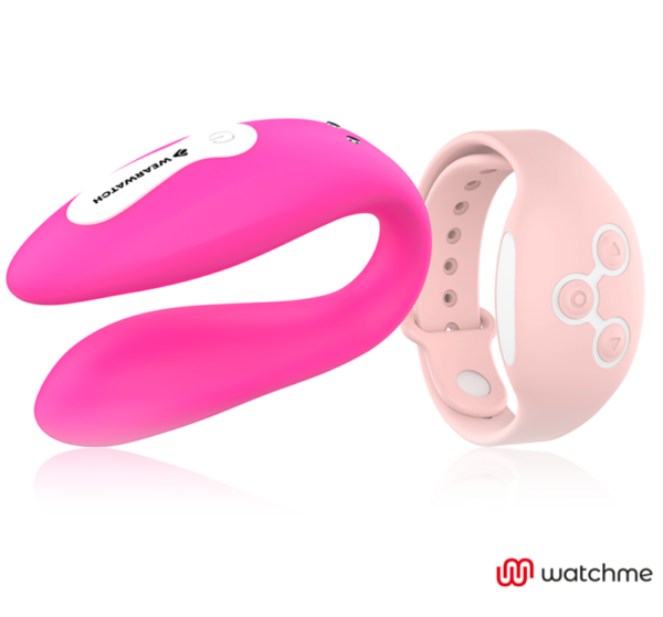 Wearwatch Dual — Couples Vibrator, Fuchsia with Pink Watch — Clitoral Stimulators — view 5