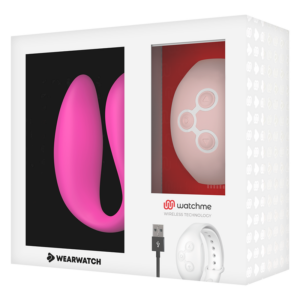 Wearwatch Dual — Couples Vibrator, Fuchsia with Pink Watch — Clitoral Stimulators — view 2