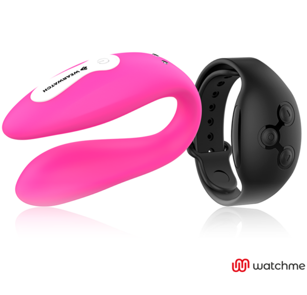 Wearwatch Dual — Couples Vibrator, Fuchsia with Black Watch — Clitoral Stimulators — view 6