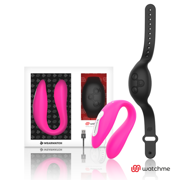 Wearwatch Dual — Couples Vibrator, Fuchsia with Black Watch — Clitoral Stimulators