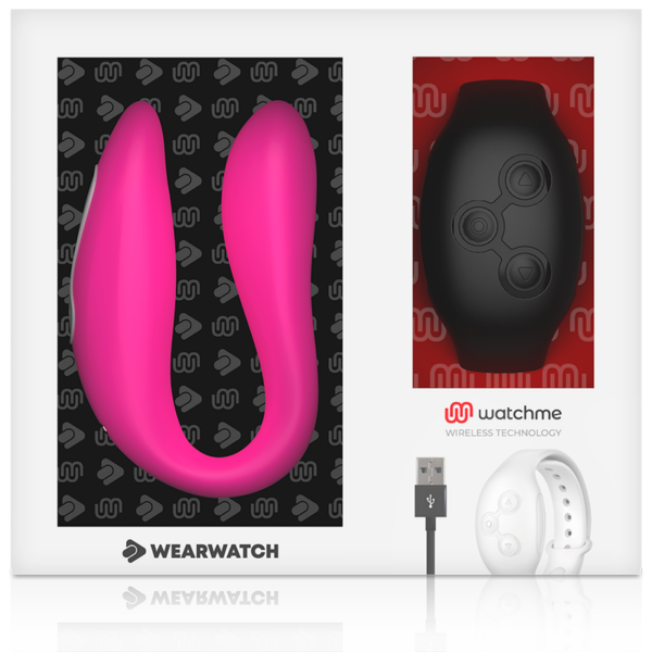Wearwatch Dual — Couples Vibrator, Fuchsia with Black Watch — Clitoral Stimulators — view 5