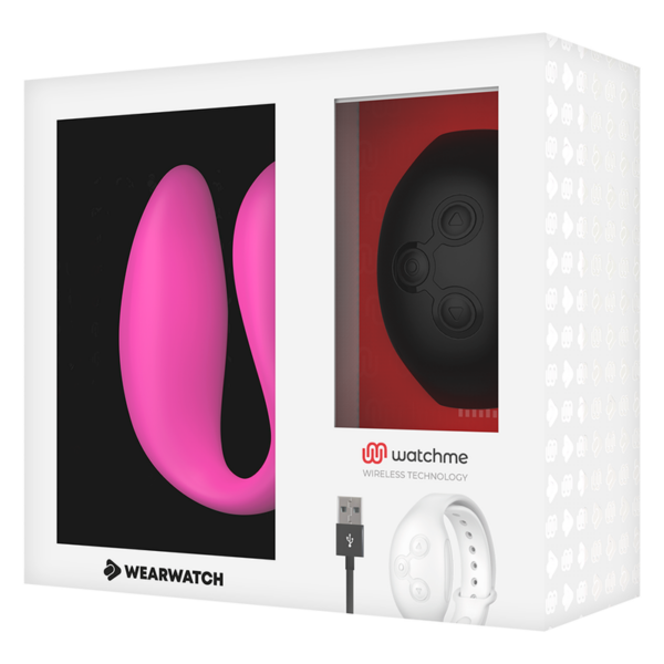 Wearwatch Dual — Couples Vibrator, Fuchsia with Black Watch — Clitoral Stimulators — view 2