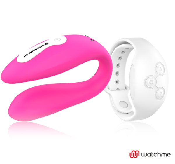 Wearwatch Dual — Couples Vibrator, Fuchsia with White Watch — Clitoral Stimulators — view 6