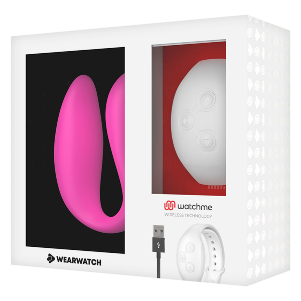 Wearwatch Dual — Couples Vibrator, Fuchsia with White Watch — Clitoral Stimulators — view 3