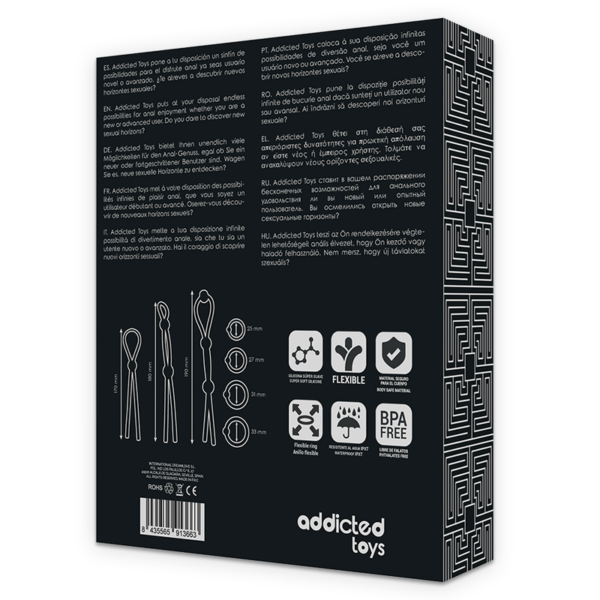 Addicted Toys 7-Piece — Cock Ring Set, Black — Classic Cock Rings — view 3