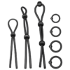 Addicted Toys 7-Piece — Cock Ring Set, Black — Classic Cock Rings