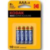 Kodak Max Super Alkaline AAA LR03 — Batteries, 4 Pack — Batteries & Spare Parts