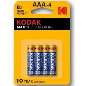 Kodak Max Super Alkaline AAA LR03 — Batteries, 4 Pack — Batteries & Spare Parts