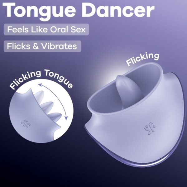Satisfyer Tongue Dancer — Clitoral Vibrator, Rechargeable, Lilac — Clitoral Stimulators — view 6