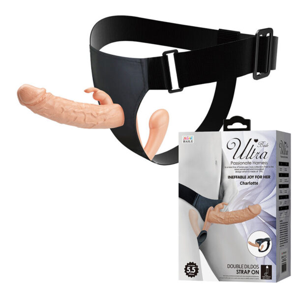 Baile Charlotte — Double Strap-On, Waterproof, Flesh — Couples — view 3