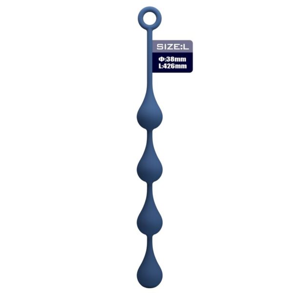 Mr Play — Anal Beads, Silicone, Size L, Blue — view 7
