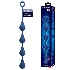 Mr Play — Anal Beads, Silicone, Size L, Blue