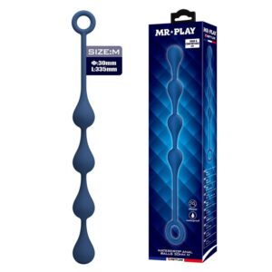 Mr Play — Anal Beads, Silicone, Size M, Blue