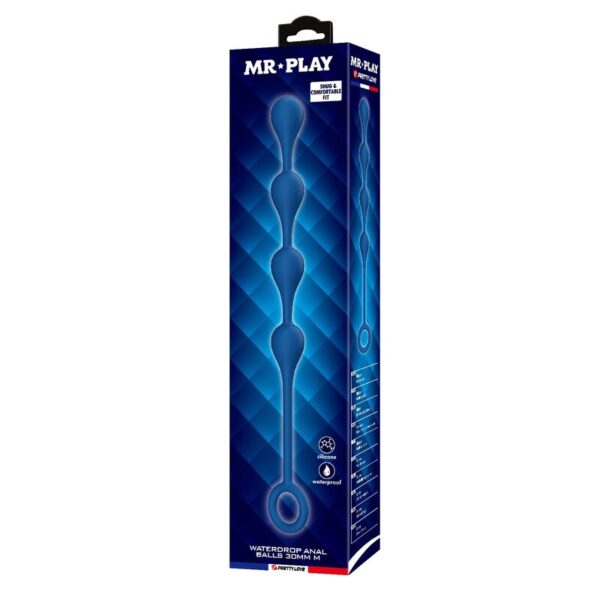 Mr Play — Anal Beads, Silicone, Size M, Blue — view 3